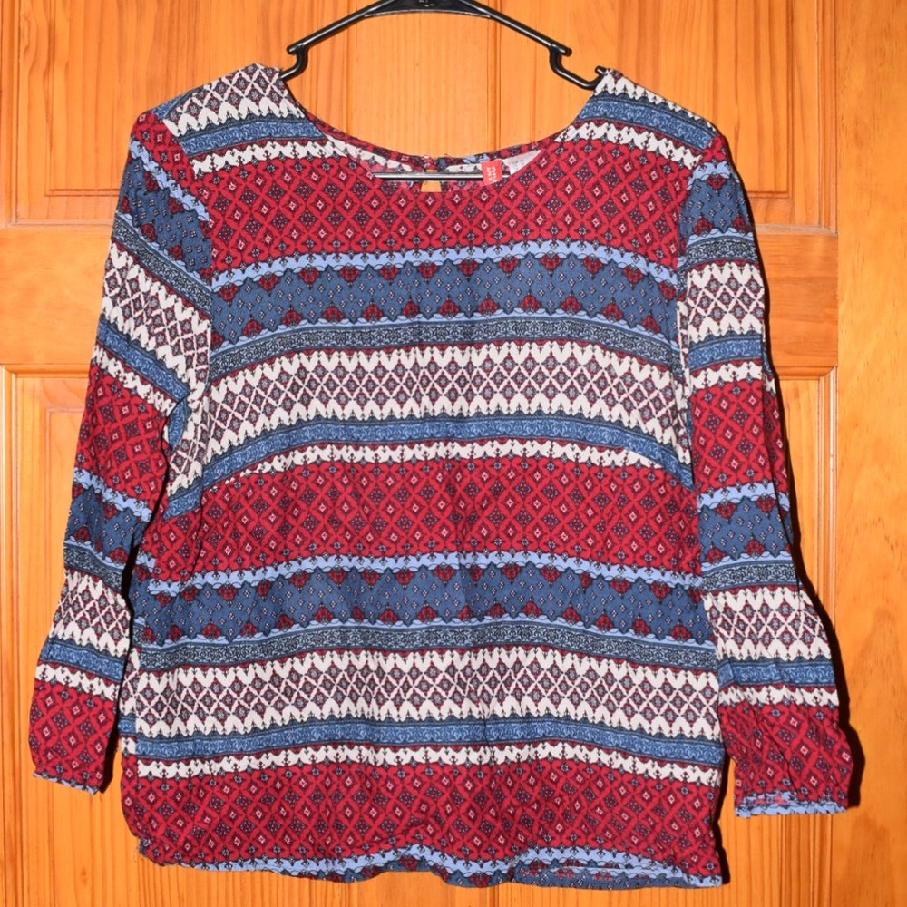 Red white blue blouse
